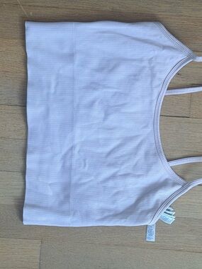 Athleta Light Pink Ribbed Crop Tank